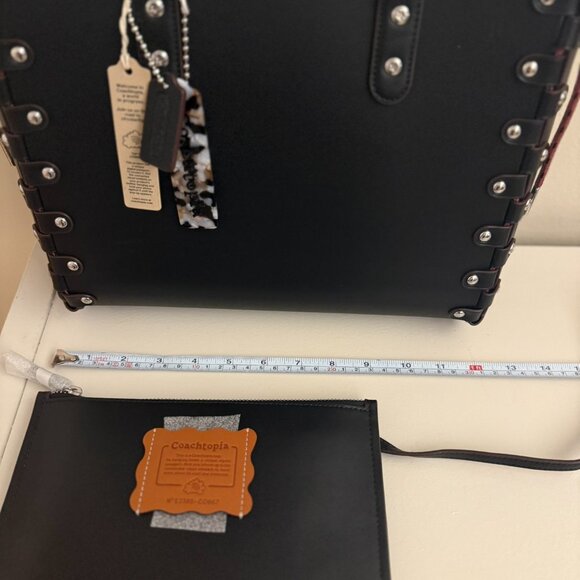 Coach Coachtopia Black Small Re-lacable Tote Bag Black Handbag Tote Leather NWT - Picture 7 of 15